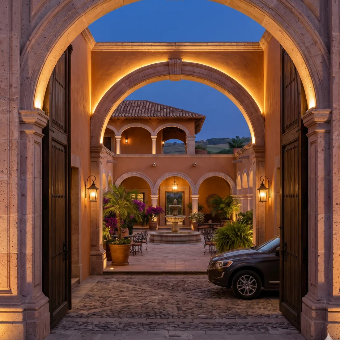 Portal de entrada de cantera de la hacienda